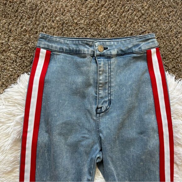 Guess Jeans Red Striped Sides Womens Size 26 - Picture 3 of 8